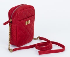New Chanel Red Quilted Leather Reissue Crossbody Bag