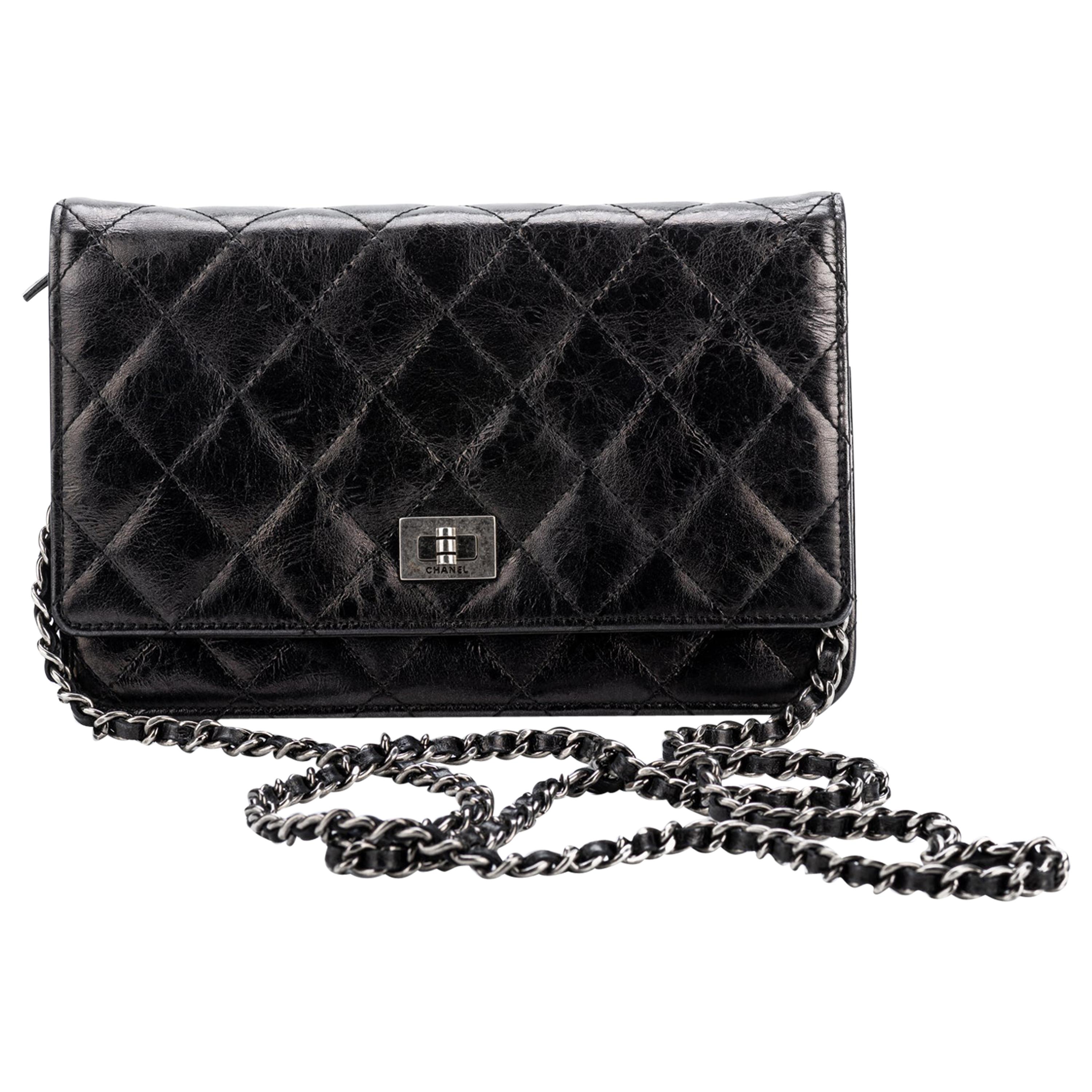 NEW Chanel Reissue Black Wallet On A Chain at 1stDibs