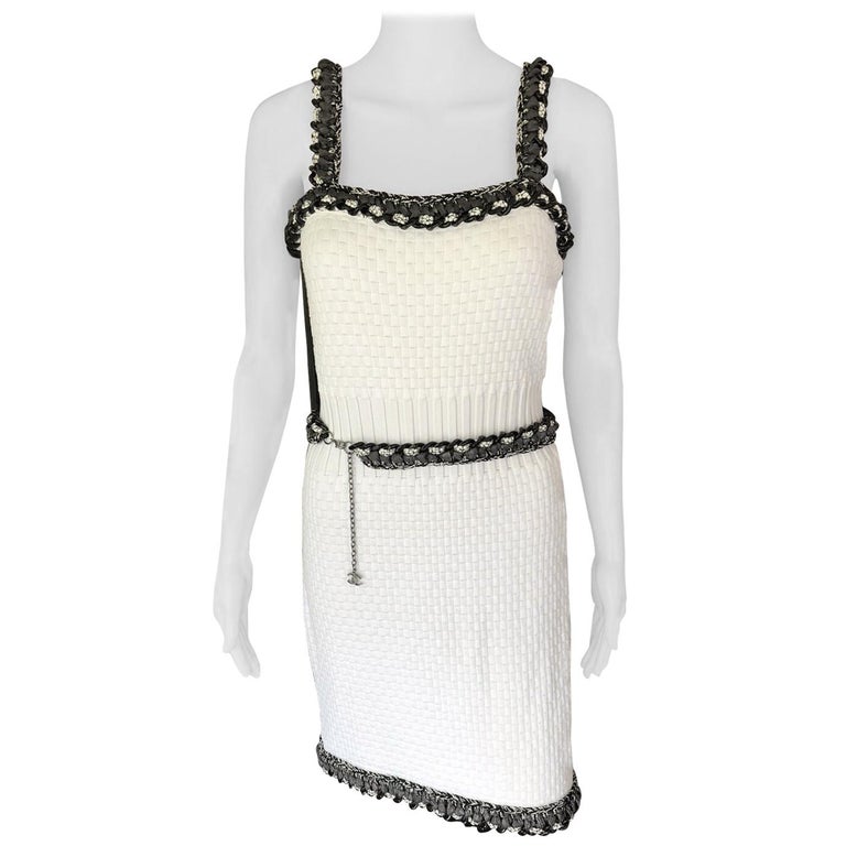 Mini dress Chanel White size 34 FR in Cotton - 31554592