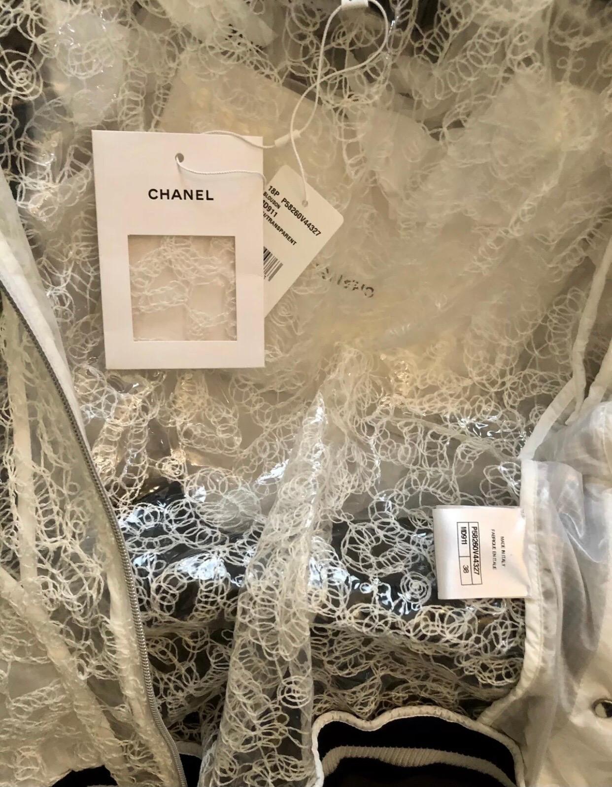 New Chanel S/S 2018 Sheer Embroidered Jacket Coat 1