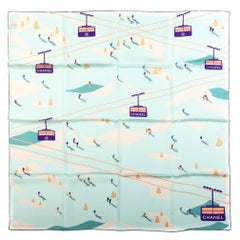 New Chanel  Seafoam Mountains Silk Scarf