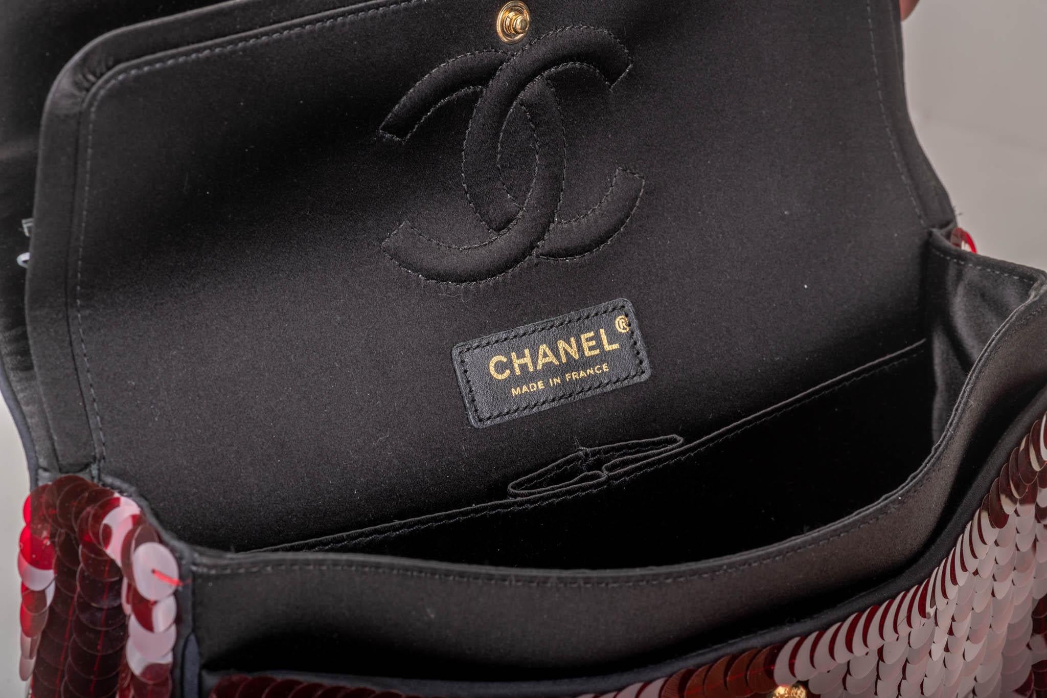 New Chanel Shanghai Burgundy Sequin Flap Bag 1