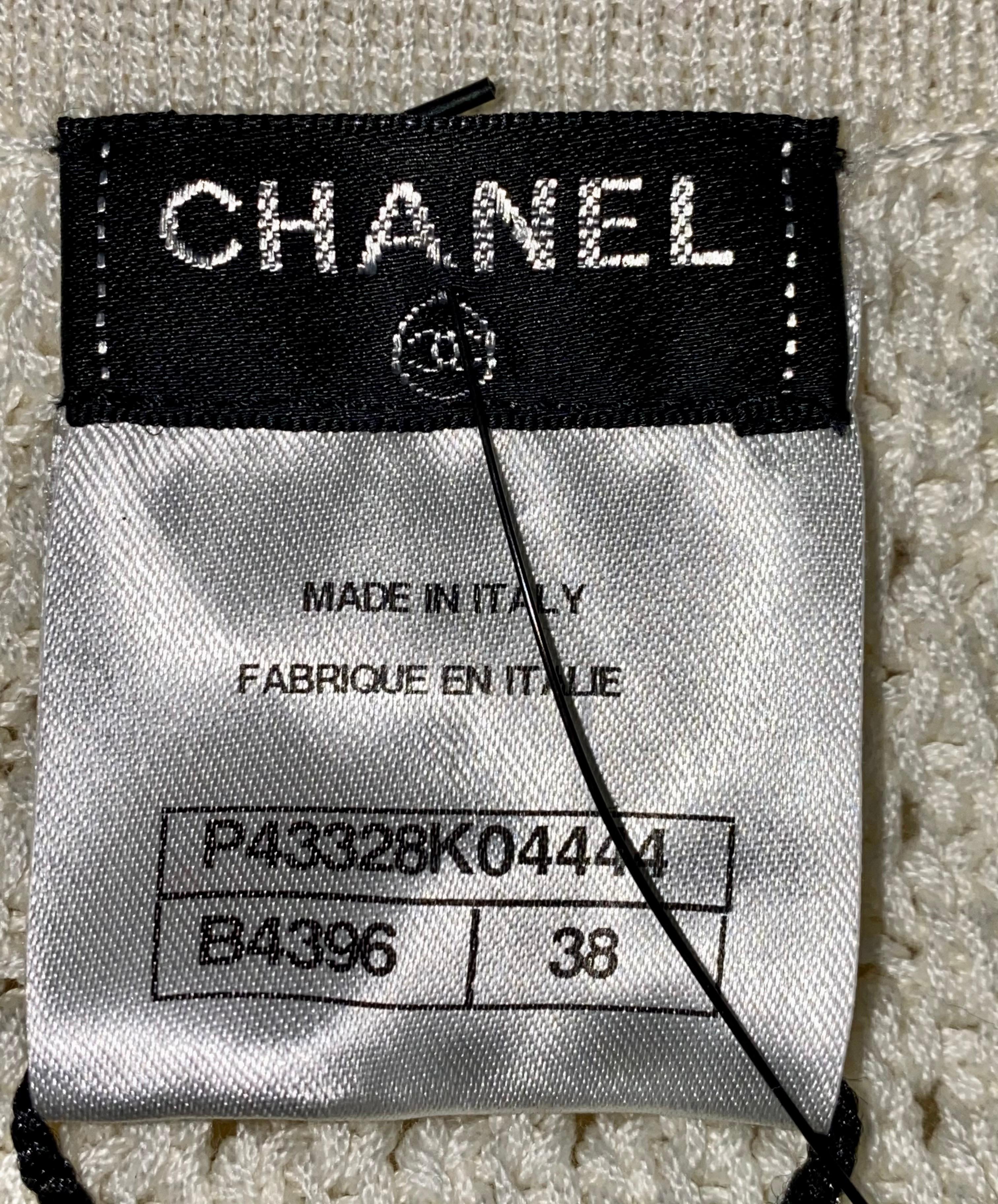 UNWORN Chanel Signature Drawstring Crochet Knit Skirt 38 1