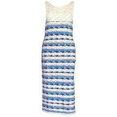 NUEVO Chanel Vestido de punto de ganchillo con botones Gripoix multicolor 34