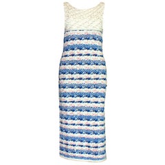 NEW Chanel Multicolor Signature Gripoix Button Crochet Knit Dress Gown 34 DUBAI