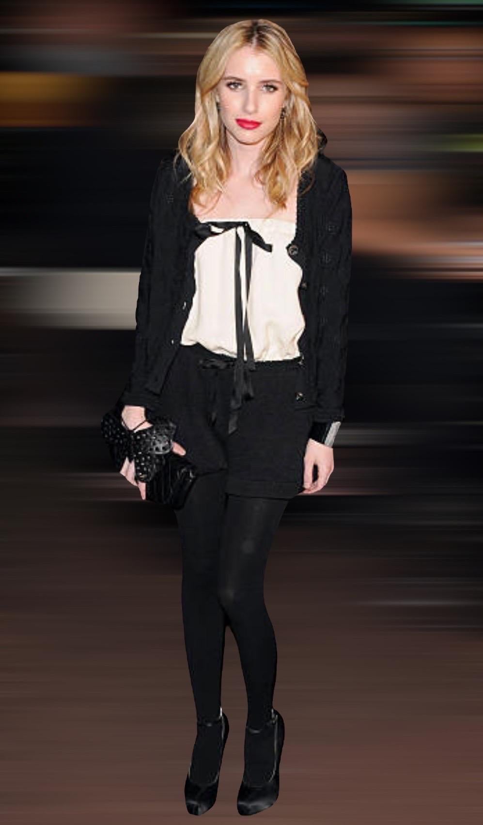 UNWORN Chanel Signature Monochrome Cream Black Playsuit Mini Jumpsuit Overall 42 For Sale 1