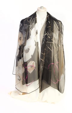 New Chanel Silk Chiffon Camellia Shawl