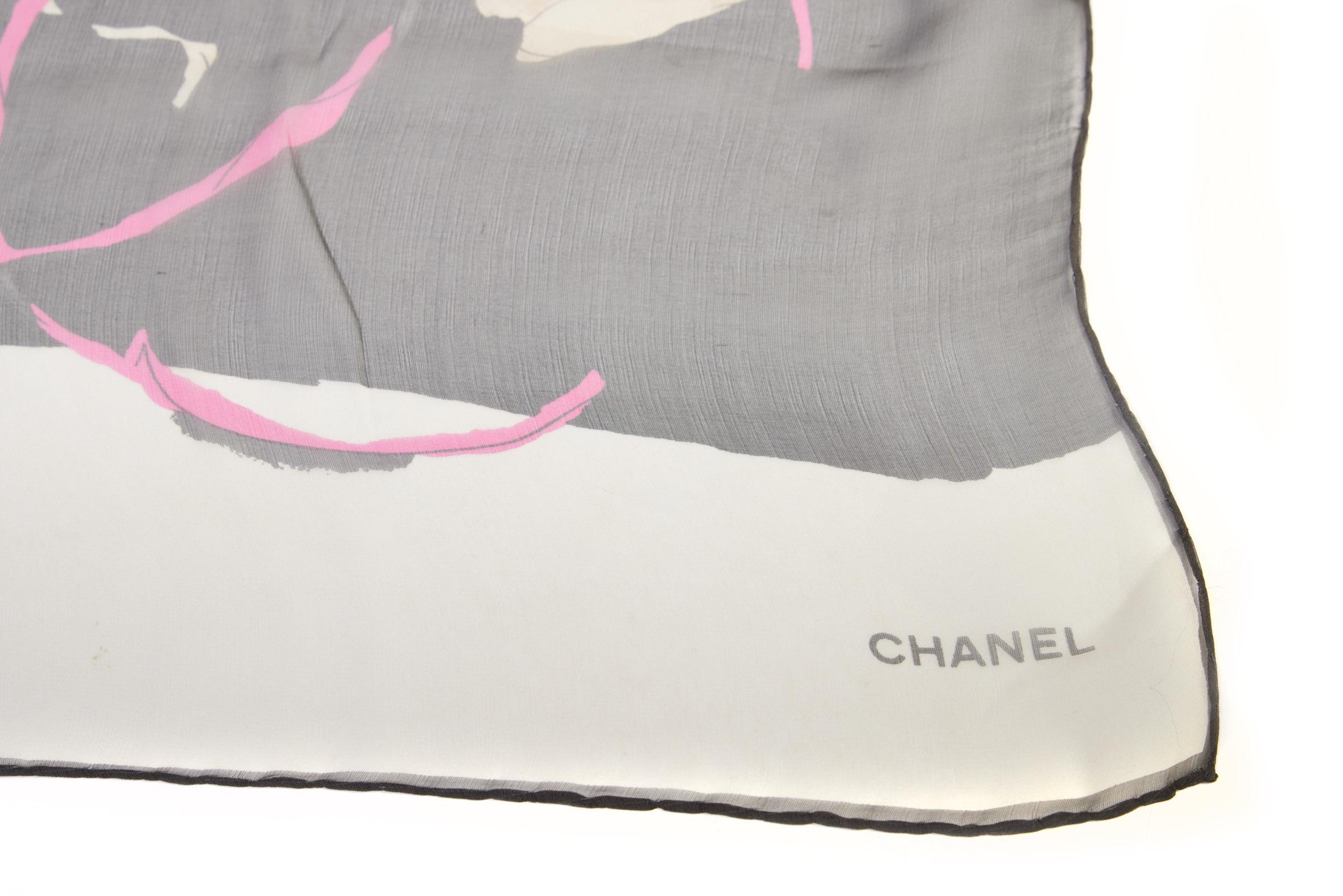 New Chanel Silk Chiffon Camellia Shawl In New Condition In West Hollywood, CA