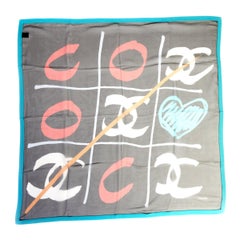 New Chanel Silk Chiffon Game Scarf