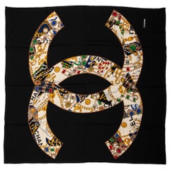 New Chanel Silk Jewels Large Scarf 52"