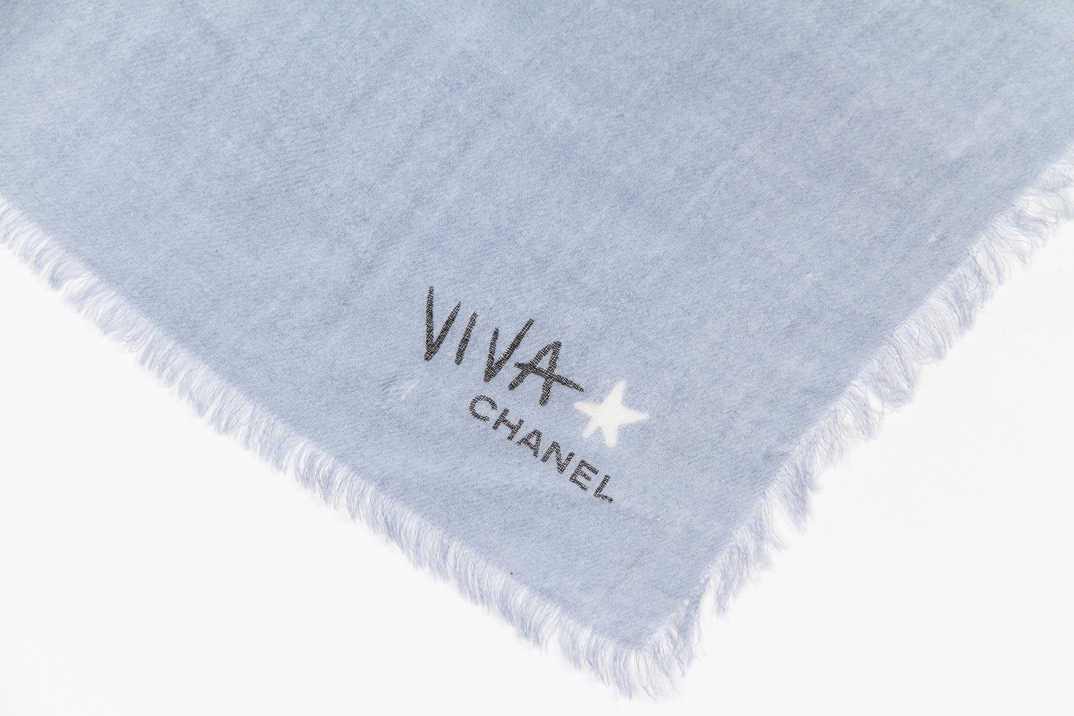 Chanel brand new Viva Chanel striped oversize cashmere and silk shawl , 75