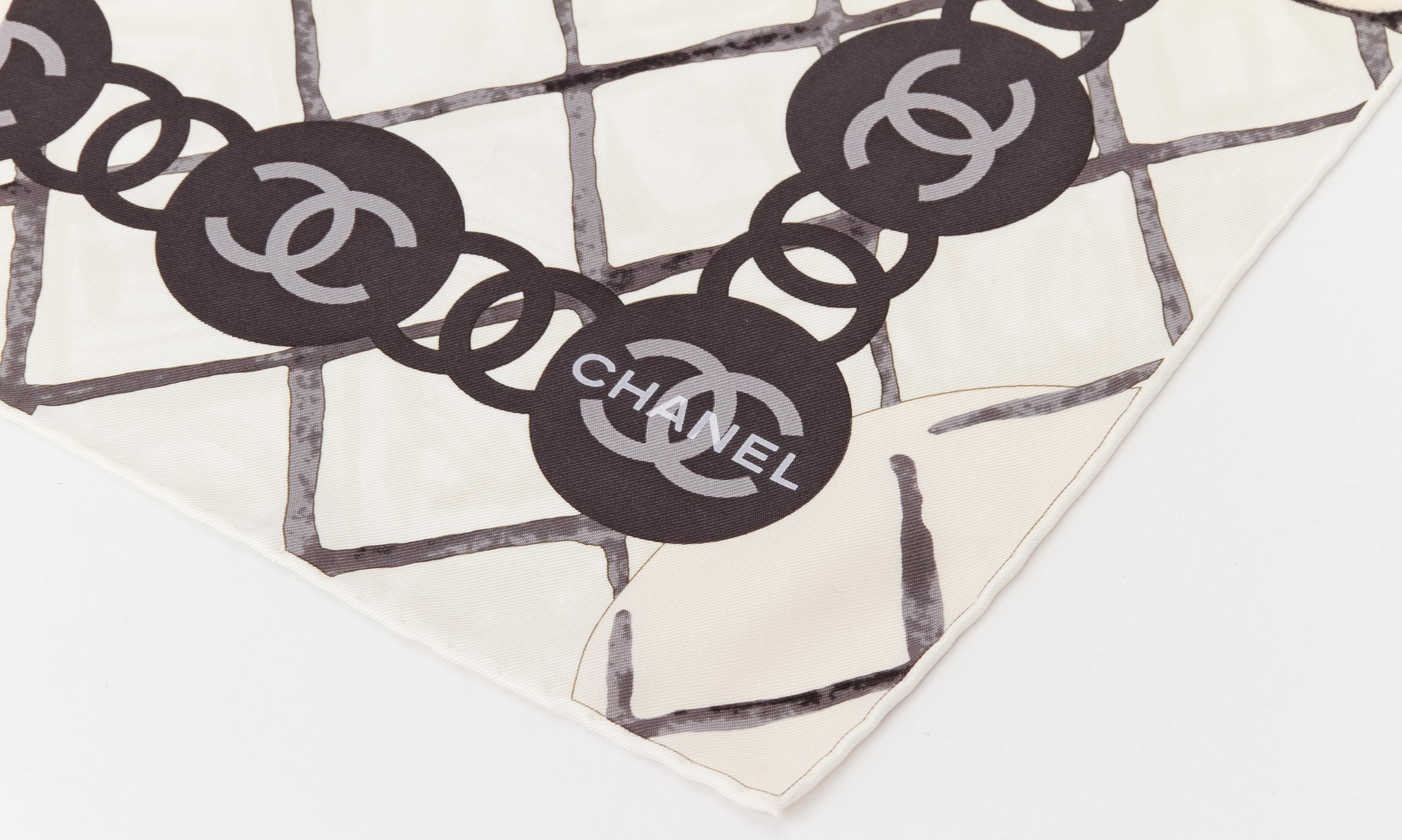 chanel camellia silk scarf