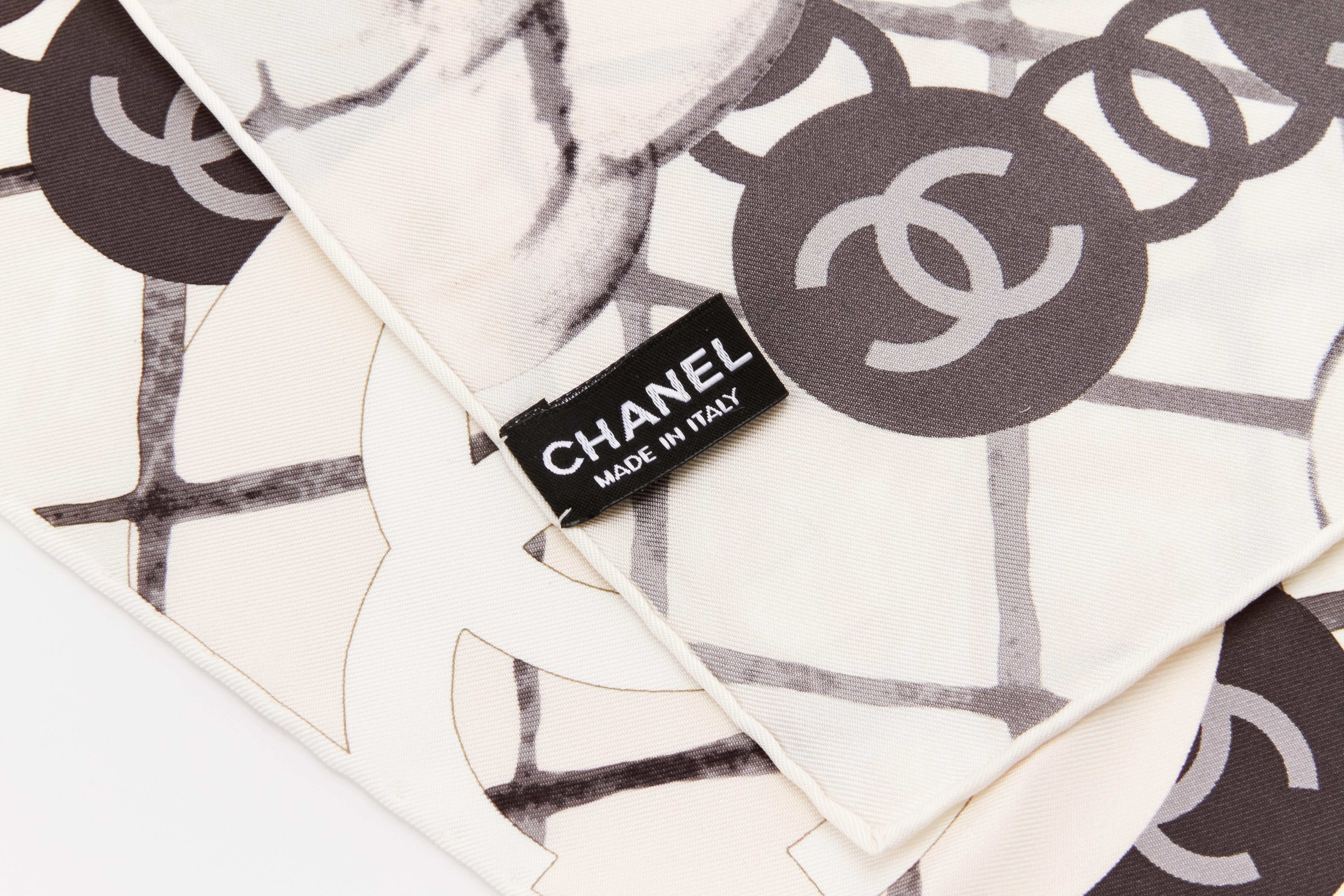chanel camellia scarf