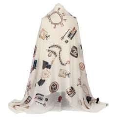 New Chanel Scialle bianco in cashmere Gripoix XL