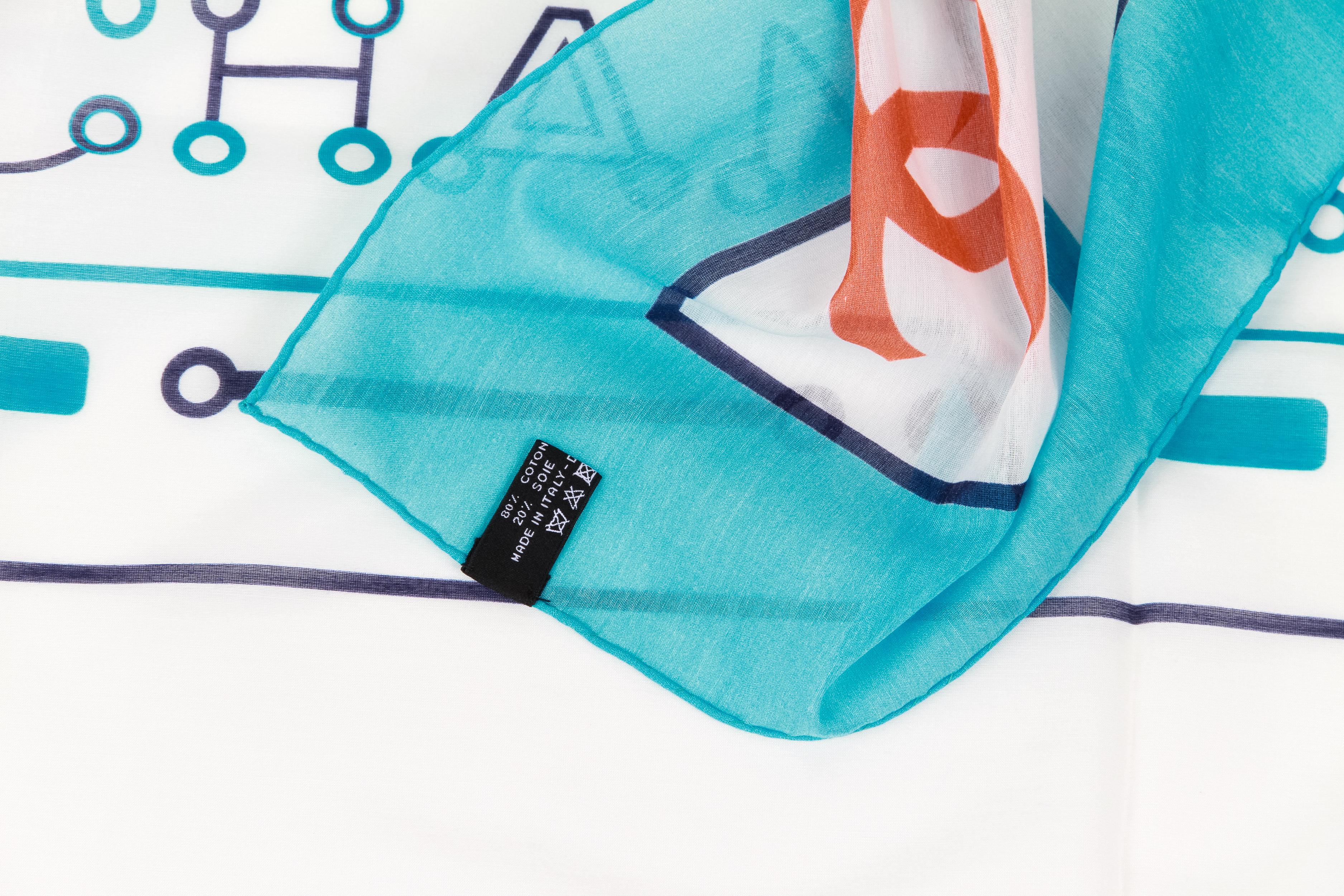 Neuer Chanel XL Türkisfarbener Sarong-Schal-Schal  im Zustand „Neu“ im Angebot in West Hollywood, CA
