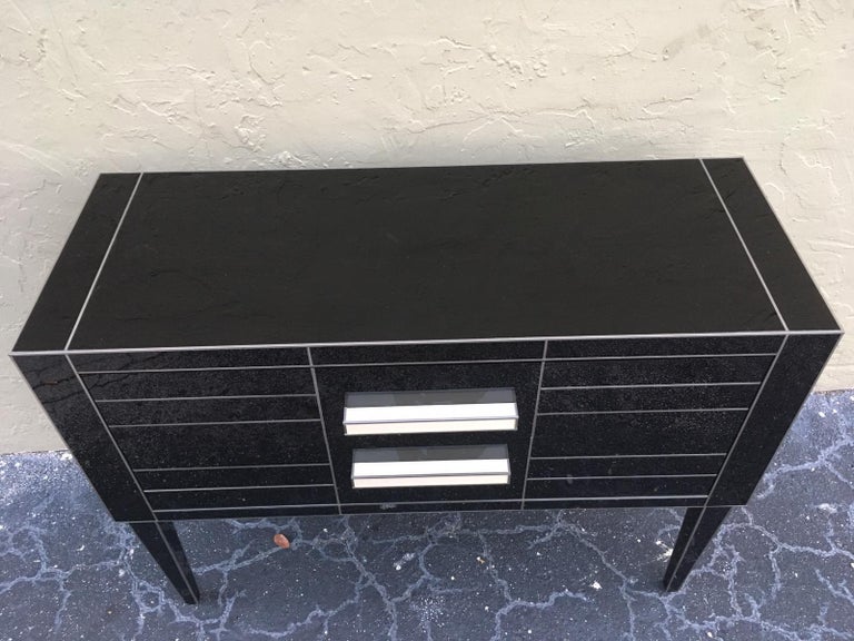New Chest Of Drawers In Black Mirror And Aluminium With White