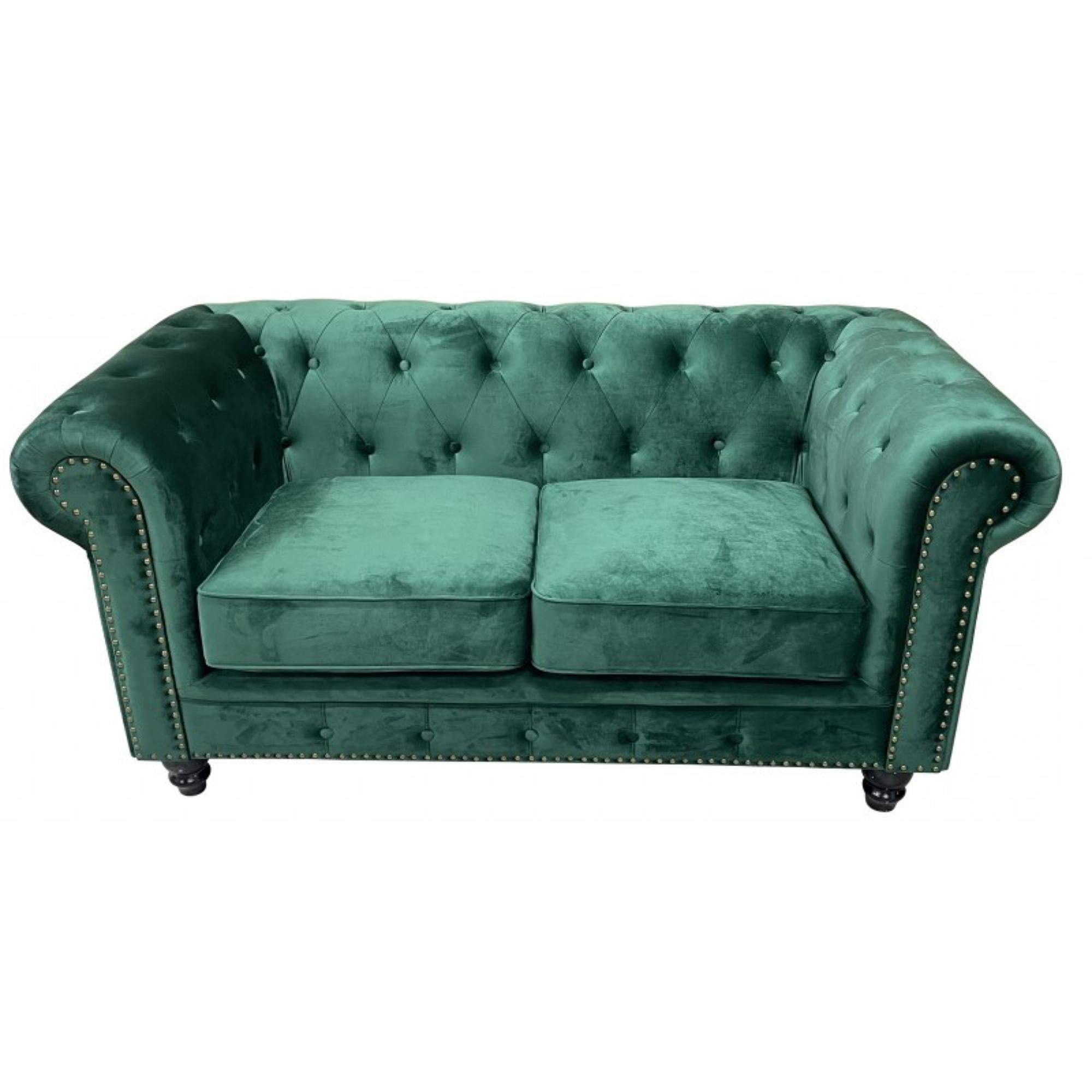 green velvet 2 seater sofa
