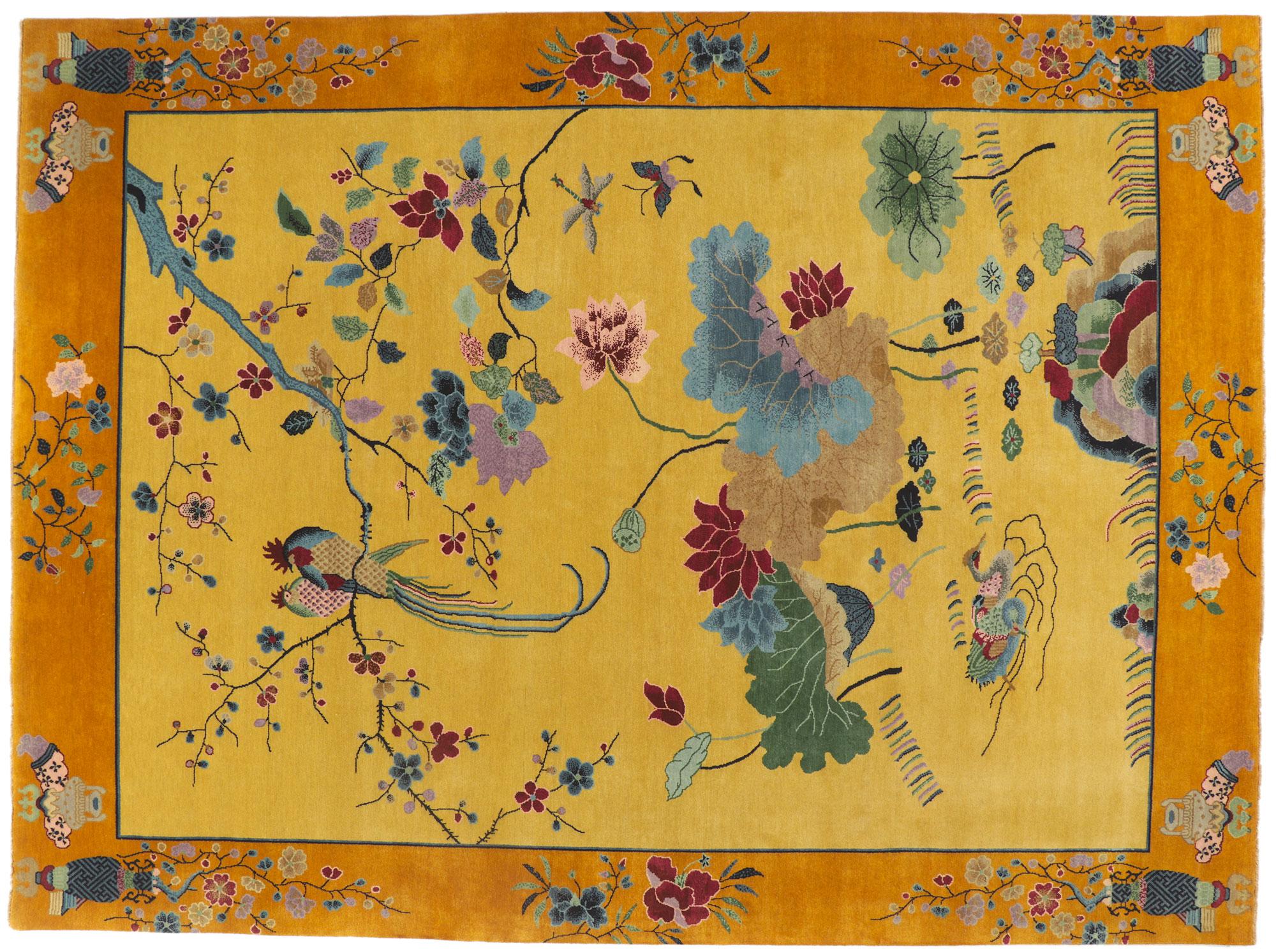 New Chinese Art Deco Rug with Maximalist Style For Sale 2