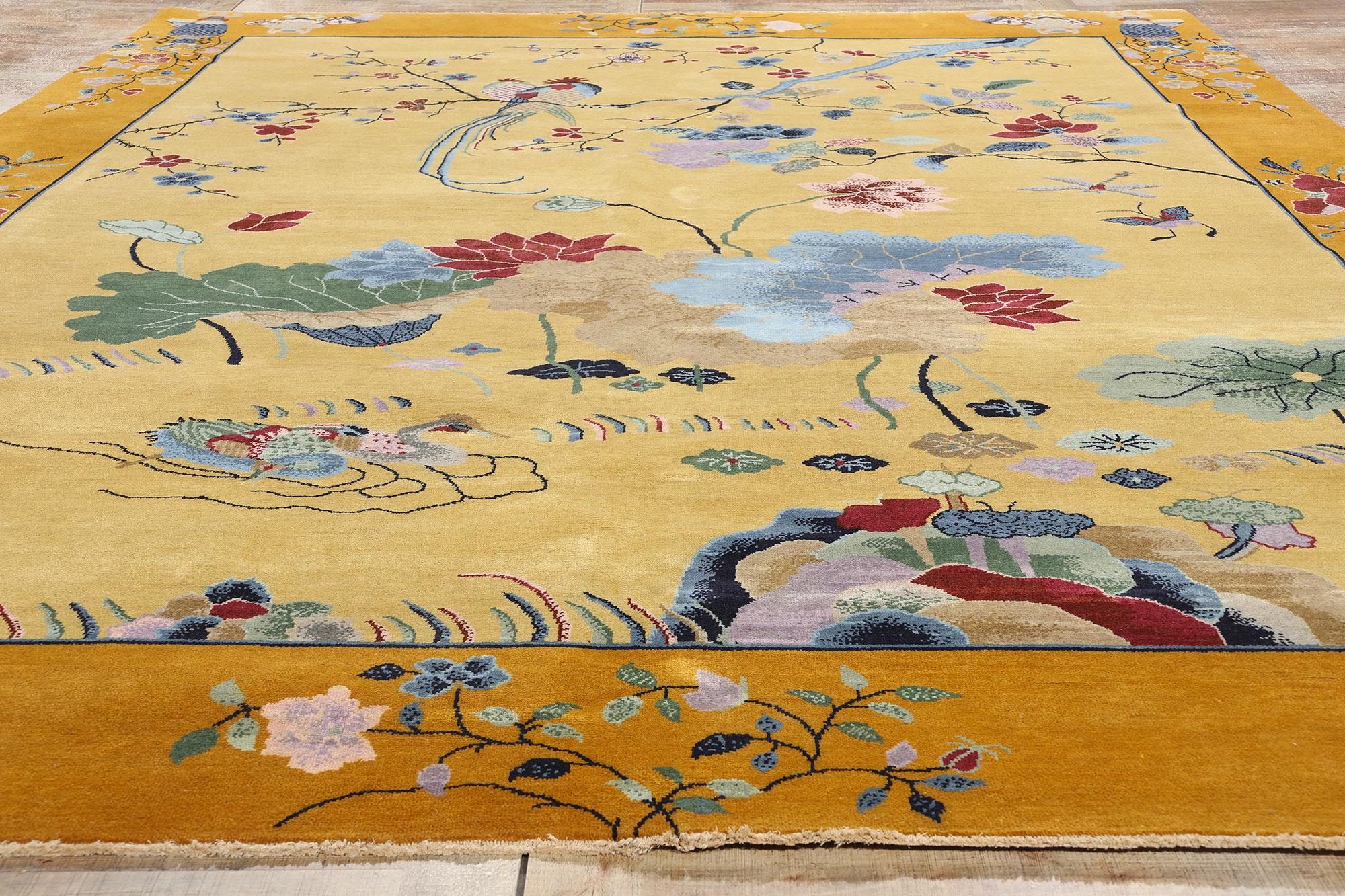 New Chinese Art Deco Rug with Maximalist Style In New Condition For Sale In Dallas, TX