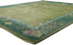 New Green Chinese Art Deco Rug with Maximalist Style
