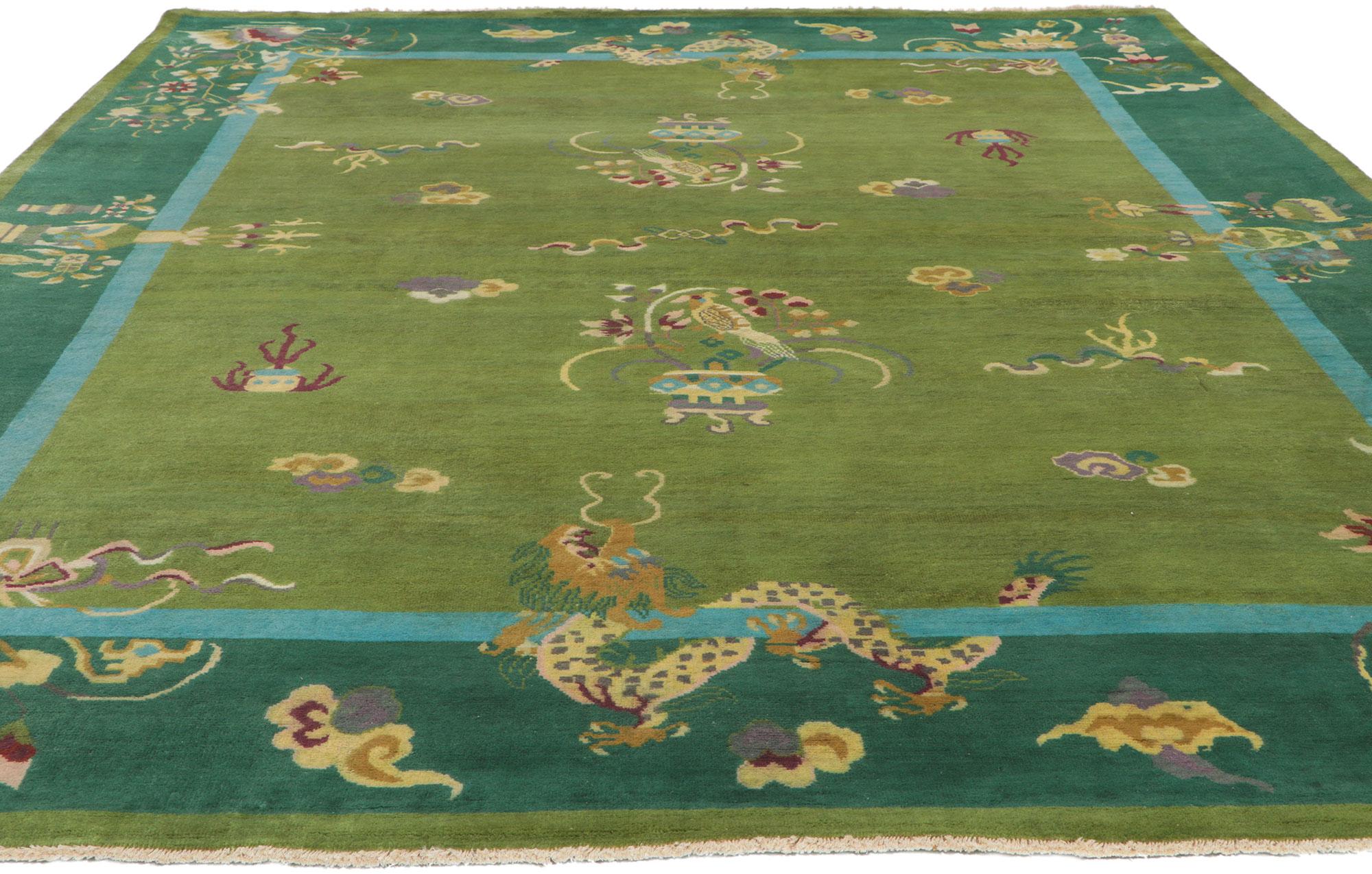 green art deco rug