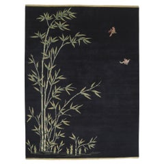 New Chinese Art Deco Style Rug with Bamboo Landscape Pictorial
