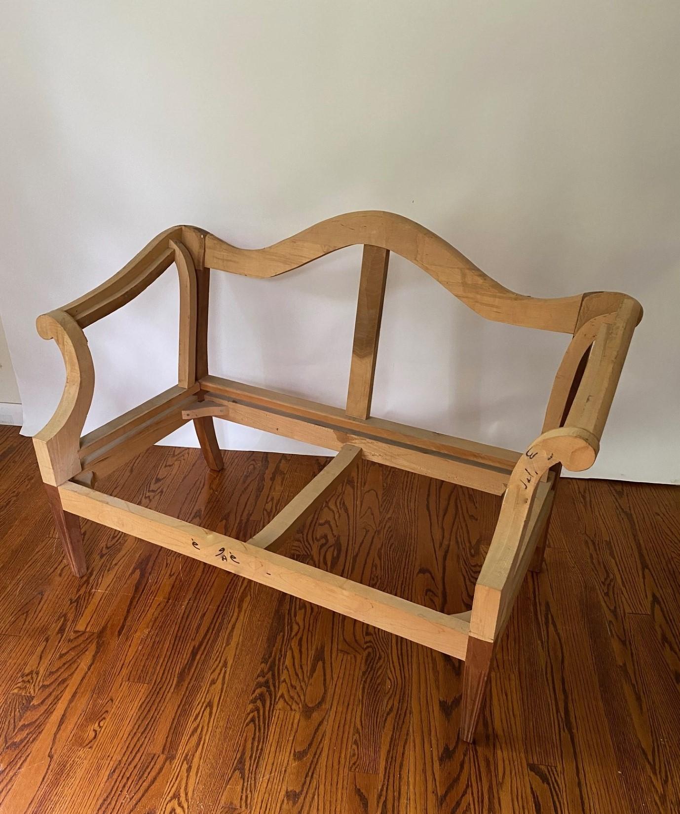 Américain New Chippendale Style Mahogany Loveseat Frame en vente