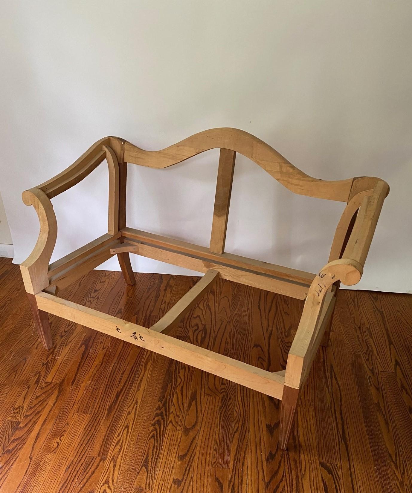 American New Chippendale Style Mahogany Loveseat Frame For Sale