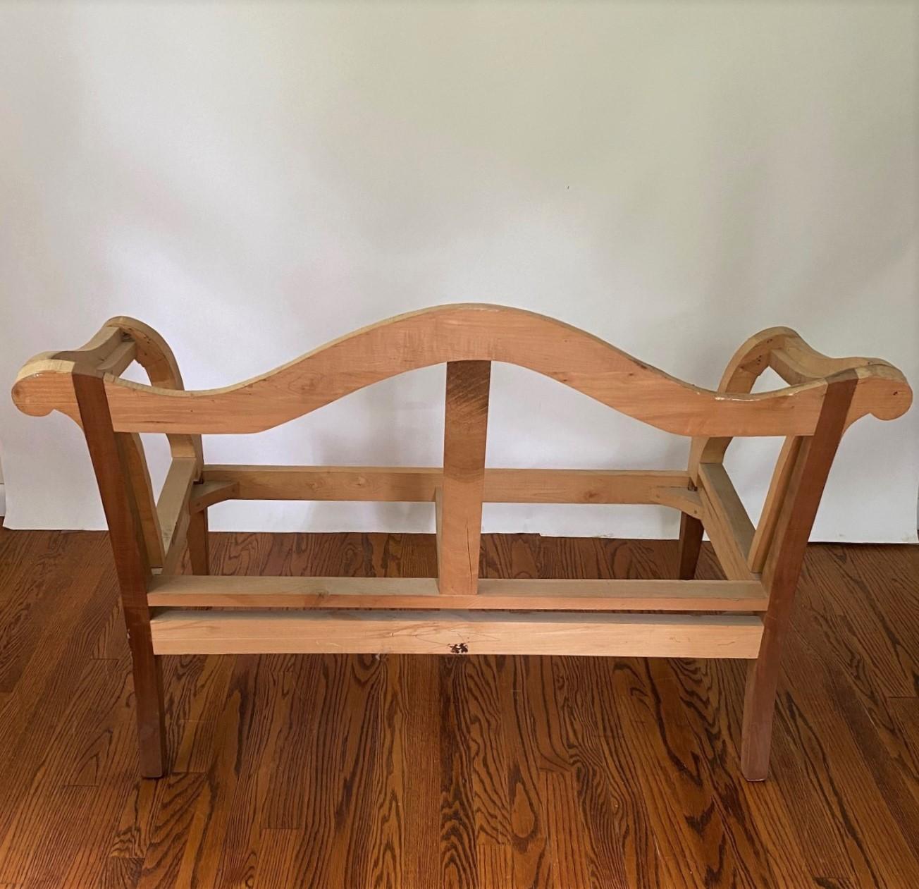 New Chippendale Style Mahogany Loveseat Frame In Good Condition For Sale In North Salem, NY