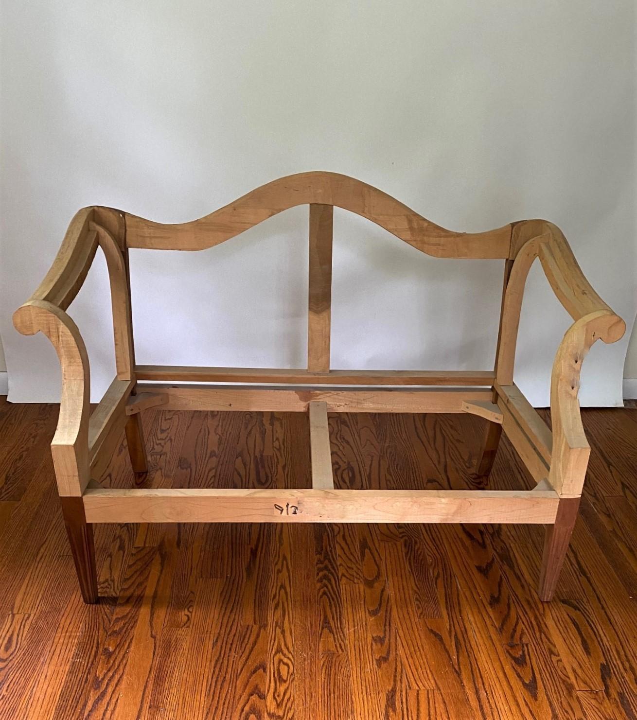 New Chippendale Style Mahogany Loveseat Frame For Sale 3