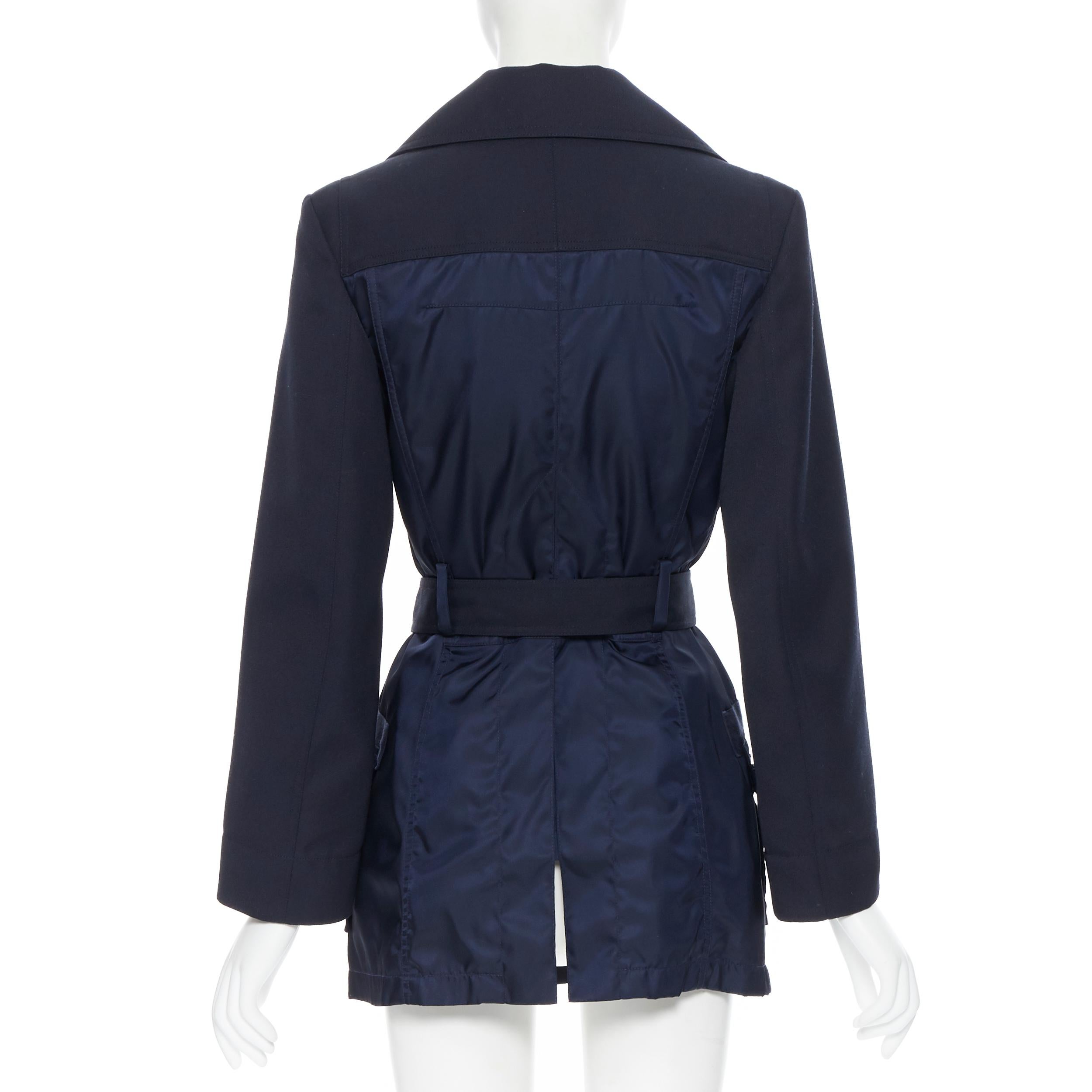 new CHLOE 2018 Iconic Navy contrast bodice safari pocket belted jacket FR34 XS For Sale 1