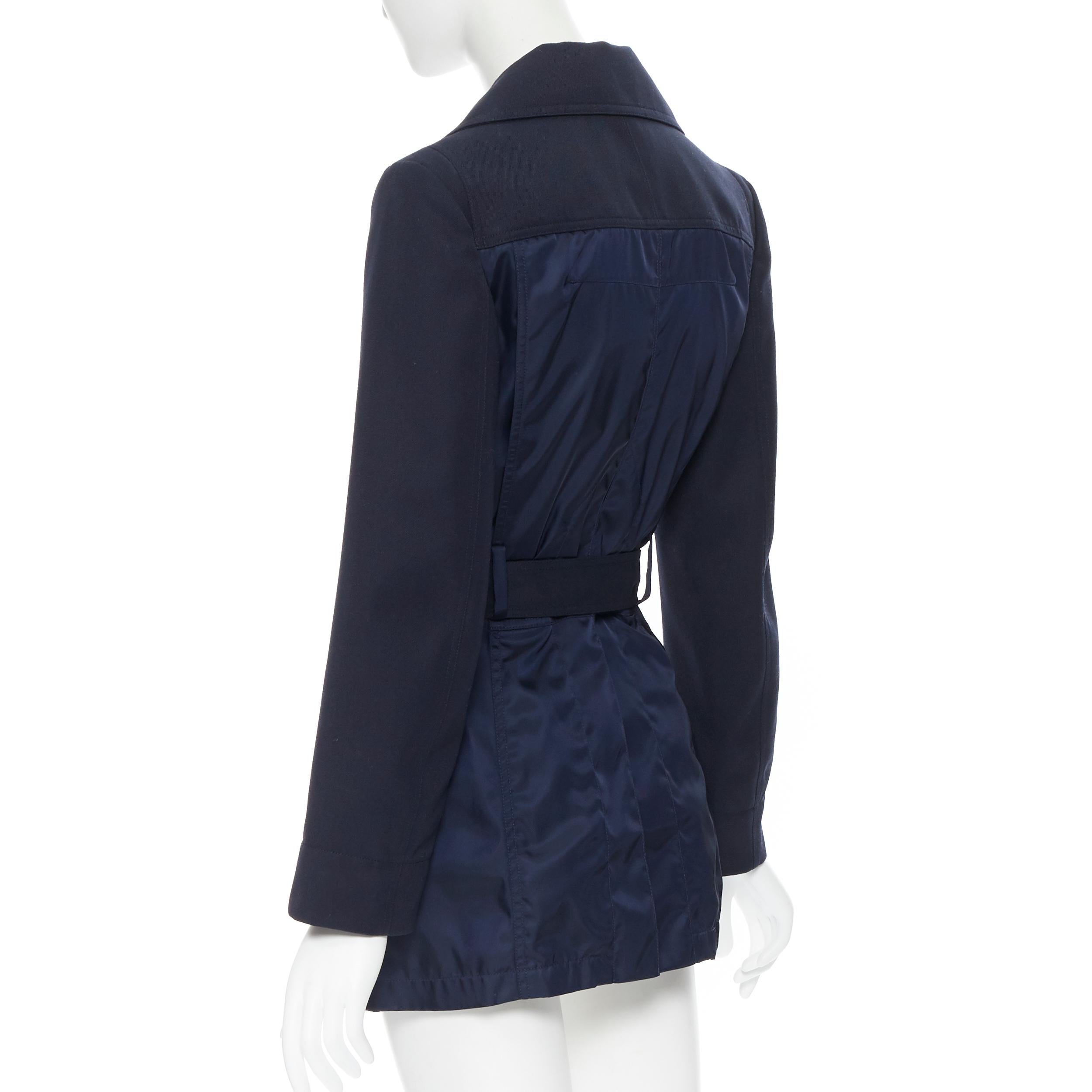new CHLOE 2018 Iconic Navy contrast bodice safari pocket belted jacket FR34 XS For Sale 2