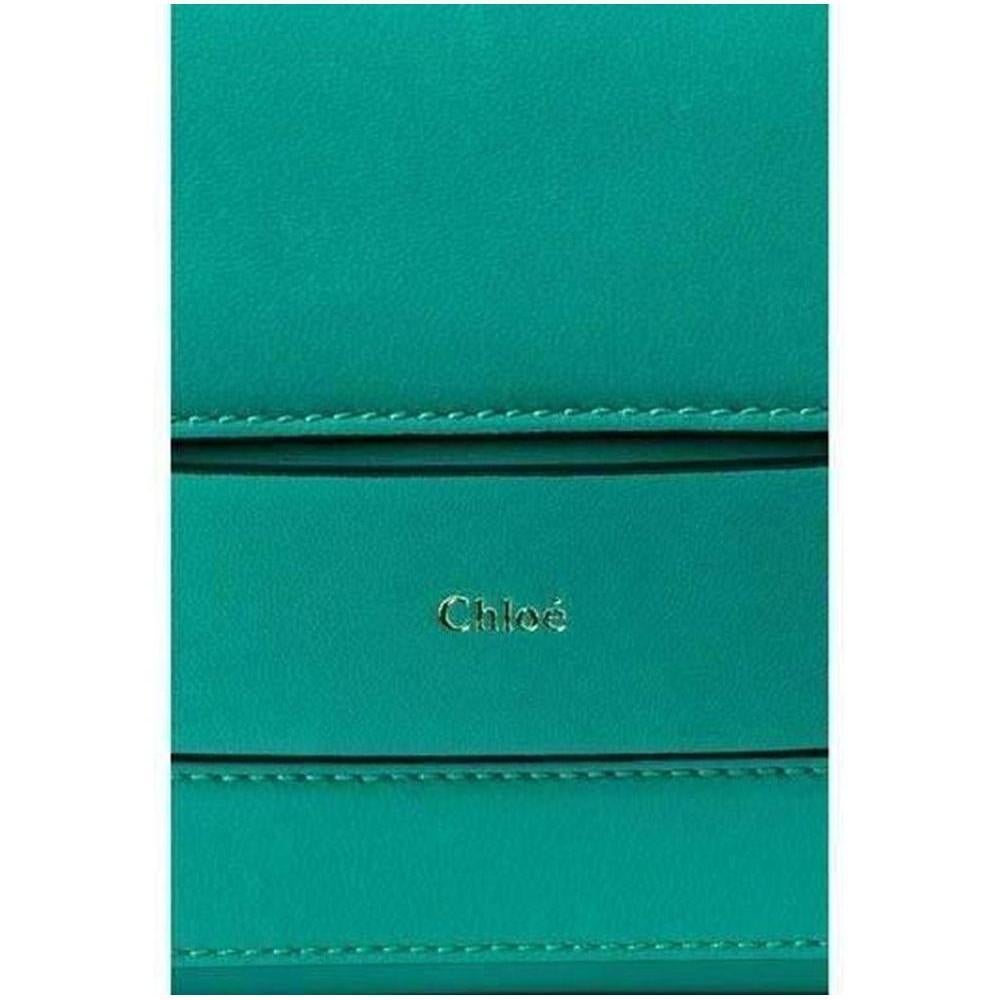 Women's New Chloe Bag Soleil Green Leather Clutch For Sale