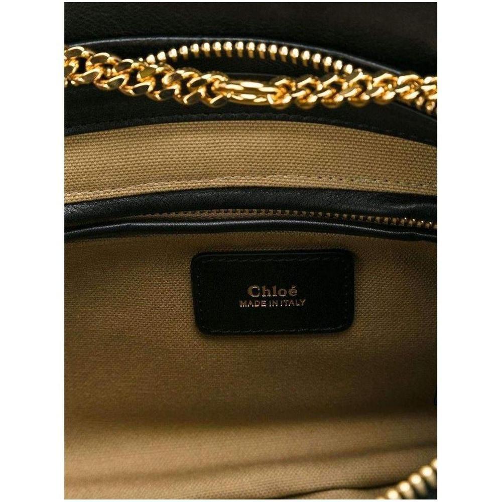 New Chloe Black Leather Goldie Shoulder Bag For Sale 2
