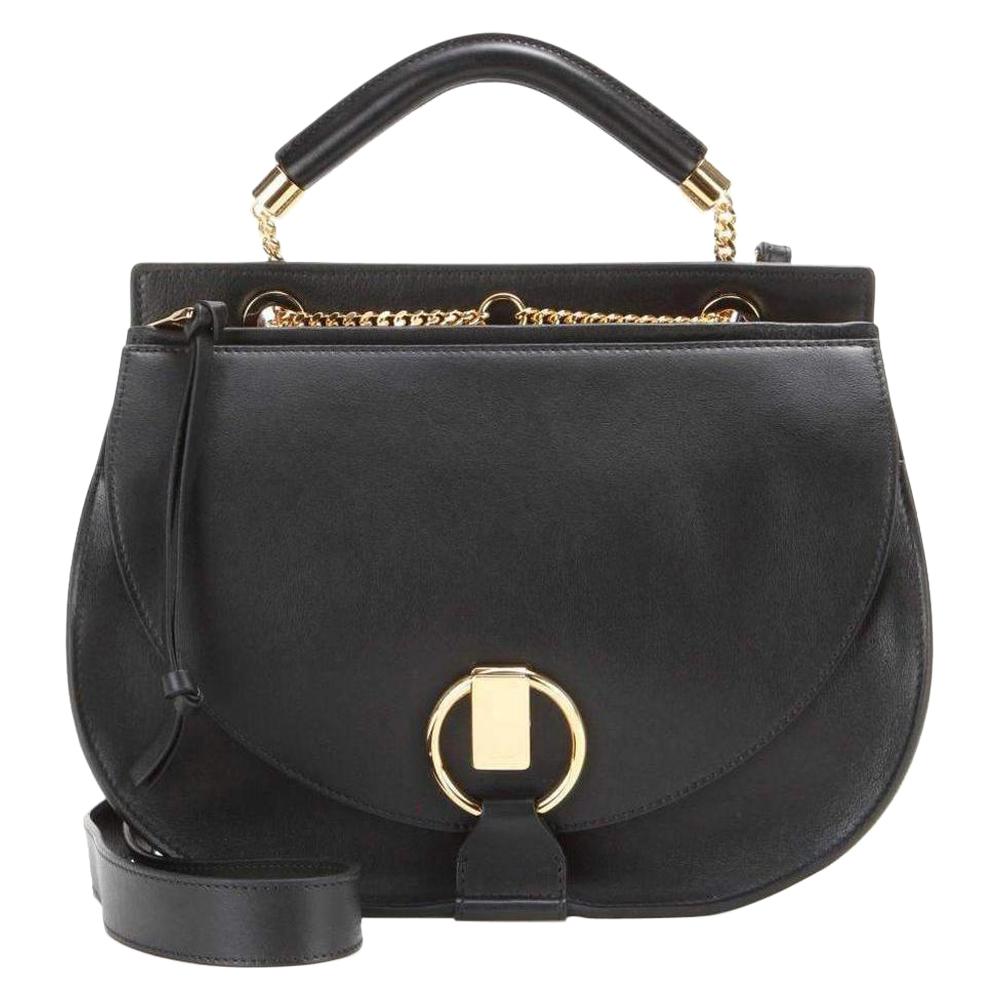 New Chloe Black Leather Goldie Shoulder Bag For Sale