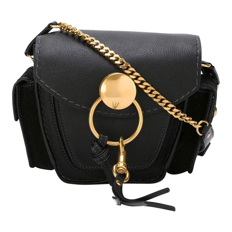 New Chloe Black Leather Jodie Cross Body Shoulder bag For Sale