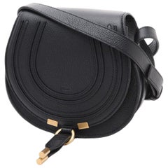 NEW Chloe Black Mini Marcie Leather Saddle Crossbody Bag
