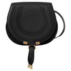 NEW Chloe Black Mini Marcie Leather Saddle Crossbody Bag