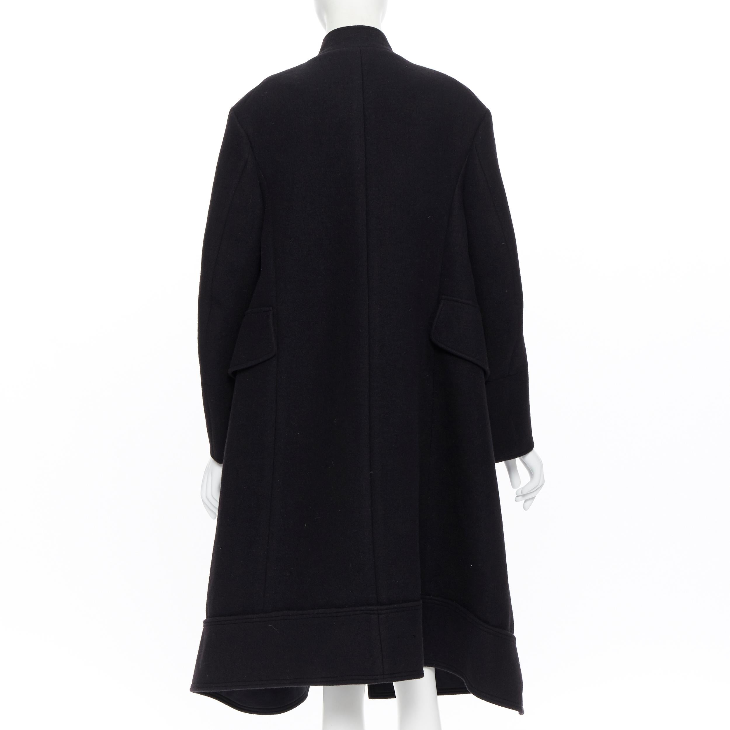 nuevo CHLOE negro lana virgen angora solapa ancha abrigo capullo oversize FR34 2