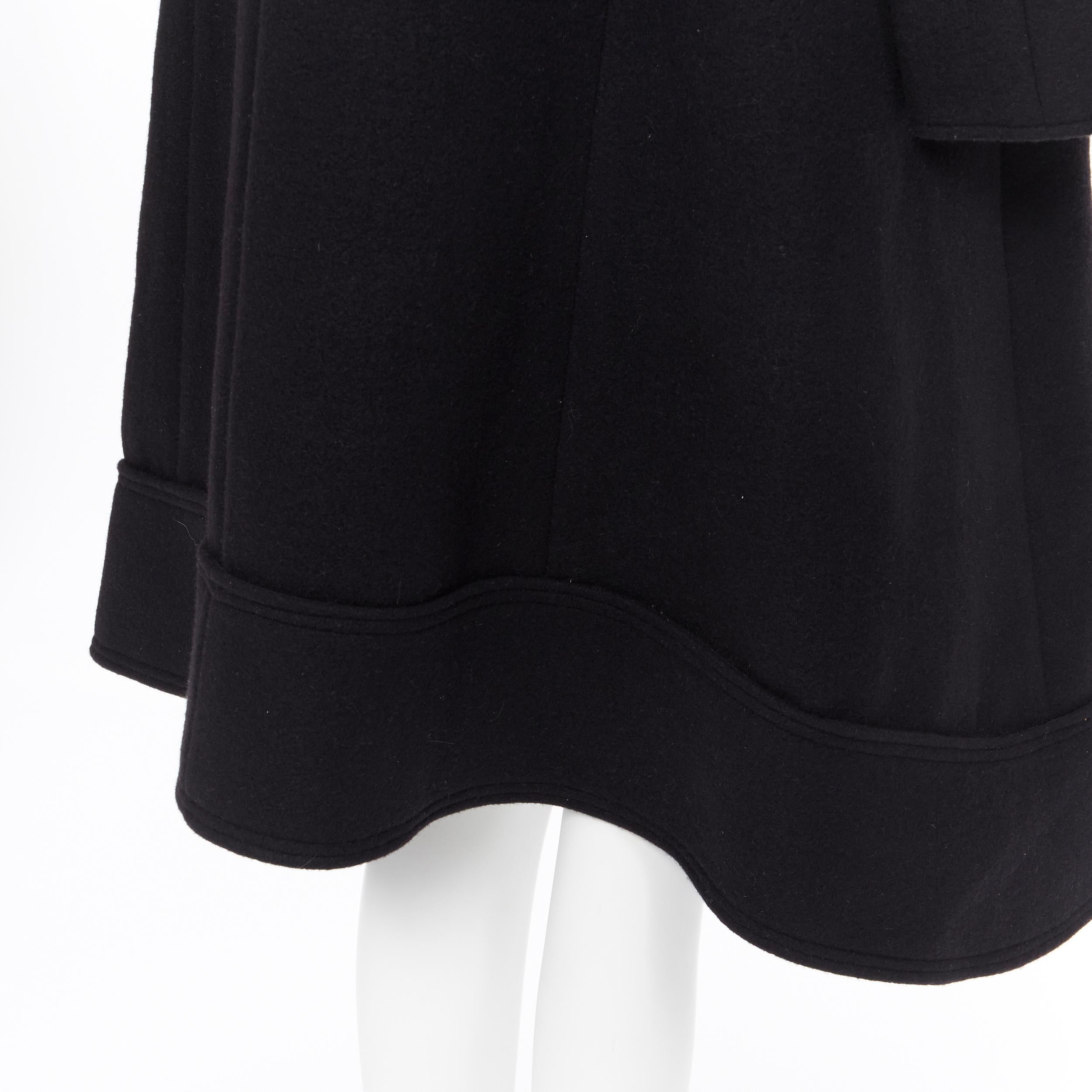 nuevo CHLOE negro lana virgen angora solapa ancha abrigo capullo oversize FR34 4