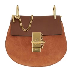 New Chloe Drew Small Brown Suede Leather Cross Body Shoulder bag