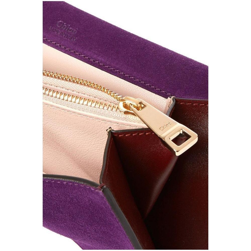 Black New Chloe Gabrielle Burgundy Leather Clutch For Sale