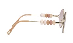 Nuevas gafas de sol Chloe doradas con estuche y caja