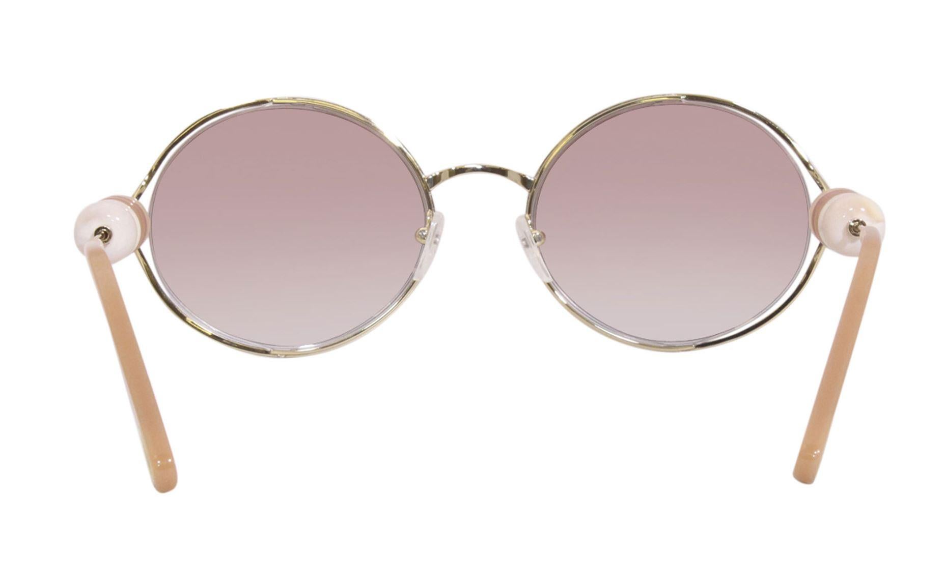 Nuevas gafas de sol Chloe doradas con estuche y caja Oro en venta