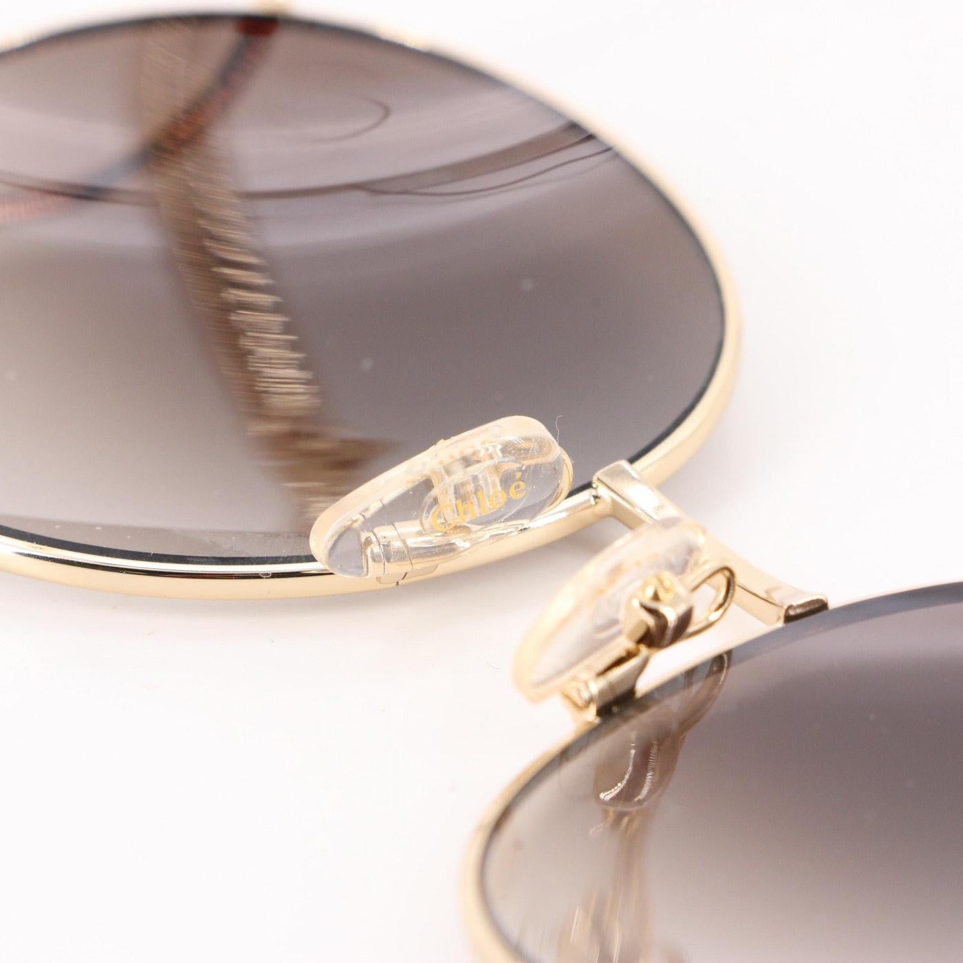 Women's New Chloe Gold Sunglasses With Case & Box