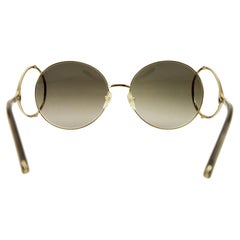 Nuevas gafas de sol Chloe doradas con estuche y caja