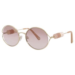 Nuevas gafas de sol Chloe doradas con estuche y caja