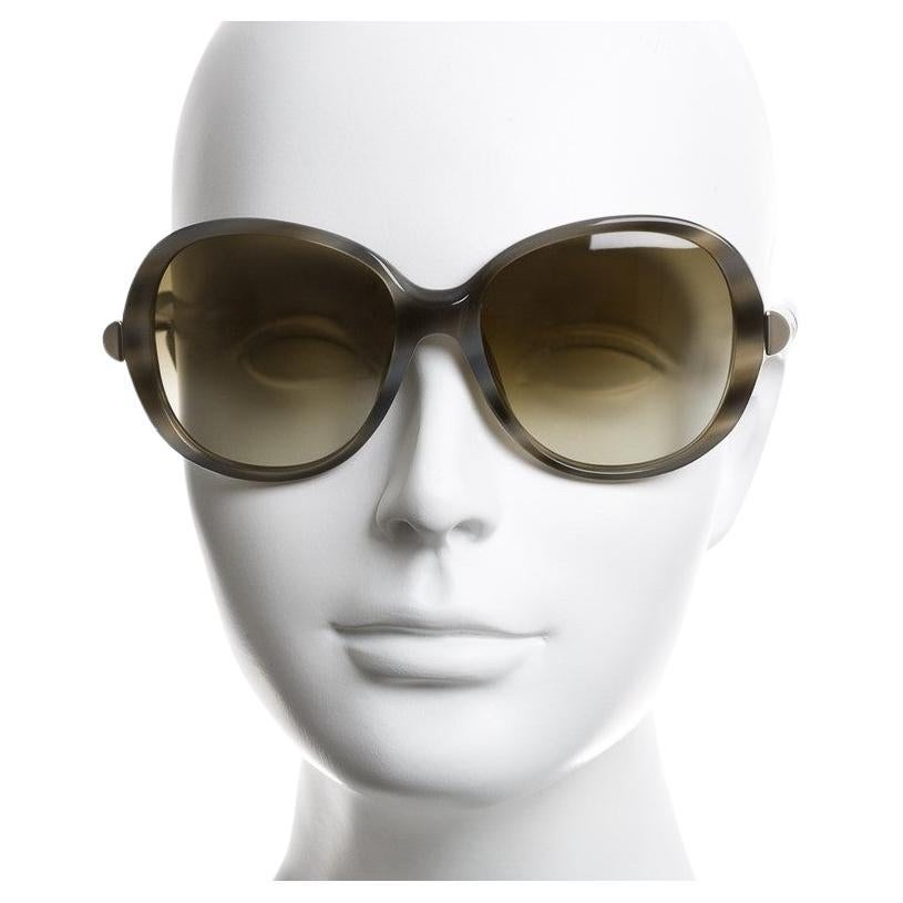 New Chloe Horn Tortoise Sunglasses With Lucite With Case 
Box For Sale