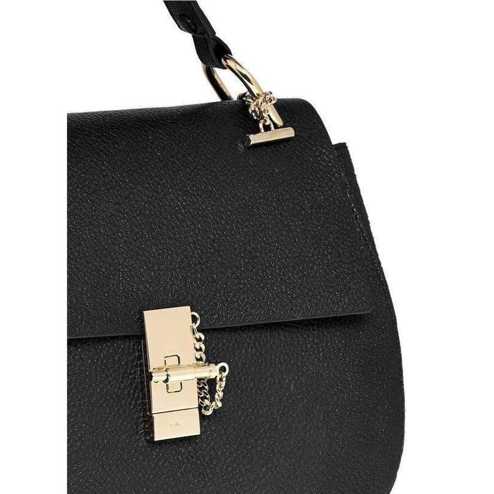 New Chloe Large Drew Faye Black Grained Napa Leather Shoulder bag In New Condition For Sale In Brossard, QC