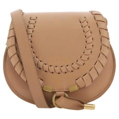 NEW Chloe Light Tan Mini Marcie Leather Saddle Crossbody Bag